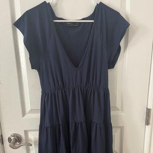 Urban Outfitter Navy Blue V-Neck Short Sleeve Dress
